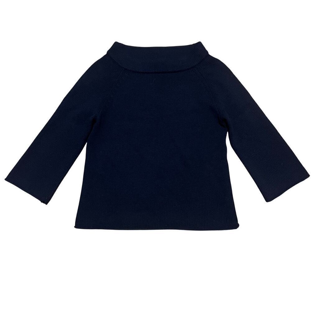 J Crew Cashmere Wool Blend Boat Neck Sweater Black S Minimalist Classic City - Picture 4 of 6